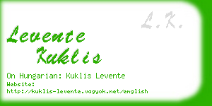 levente kuklis business card